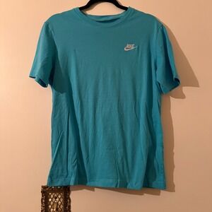 Nike The Nike Tee T Shirt Aqua Blue Cotton Crew Neck Women's Size M